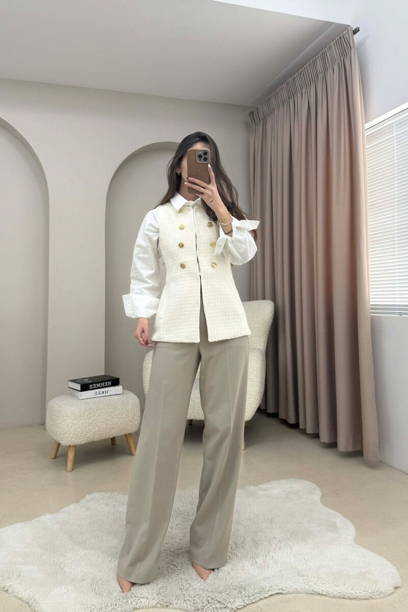 JEKLEK I THJESHTE NJE NGJYRESH ME DETAJIN E KOPSAVE GOLD PER FEMRA NE NGJYRE KREM - 4