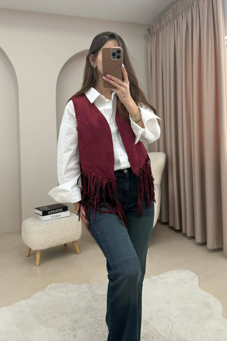 JELEK KAMOSH NJE NGJYRESH PER FEMRA NE NGJYRE VISHNJE - 2