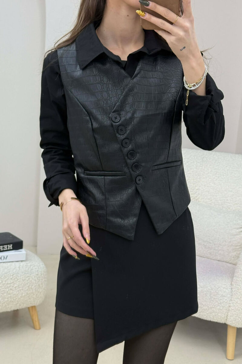 JELEK LEKURE ME DETAJIN E BUTONAVE PER FEMRA NE NGJYRE TE ZEZE - 2