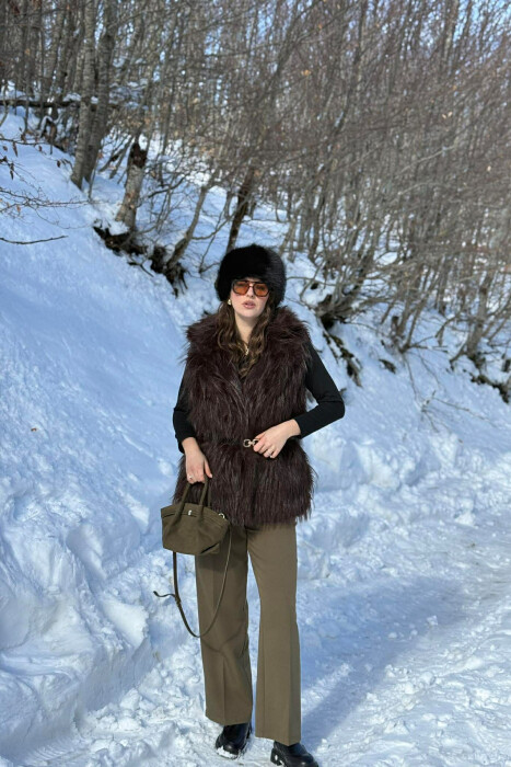 JELEK ME GEZOF DHE RRIP PER FEMRA NE NGJYRE KAFE - 4