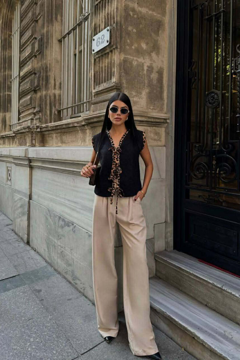 JELEK LIDHESE ME DETAJ PRINT LEOPARDI PER FEMRA NE NGJYRE TE ZEZE - 1