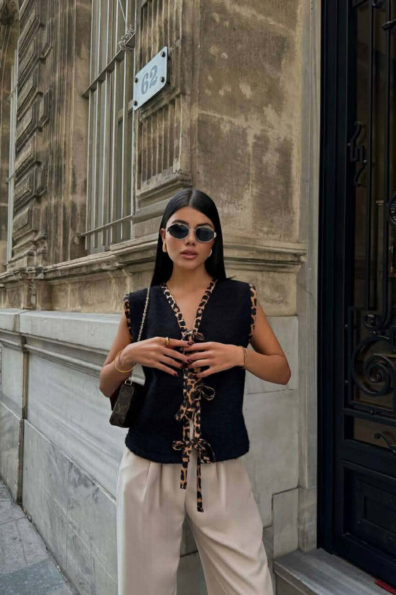 JELEK LIDHESE ME DETAJ PRINT LEOPARDI PER FEMRA NE NGJYRE TE ZEZE - 2