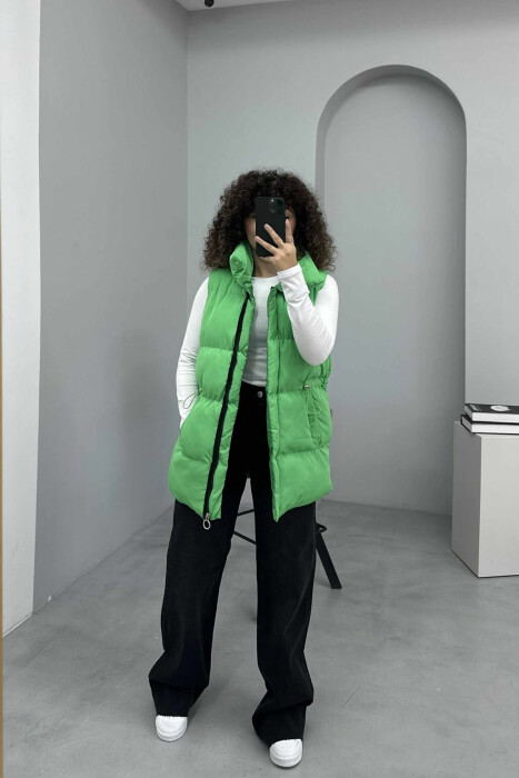 JELEK ME RRIP ELASTIK NJË NGJYRËSH PËR FEMRA NGJYRË JESHILE - KLAUDIO FASHION