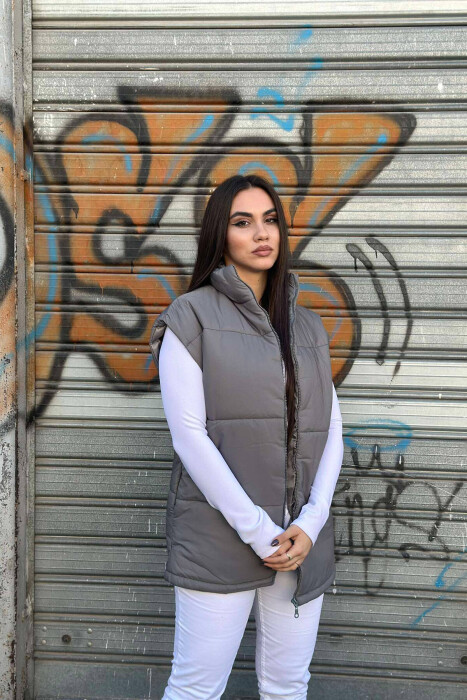 JELEK ME RRIP NJË NGJYRËSH PËR FEMRA NË NGJYRËN GRI - 3