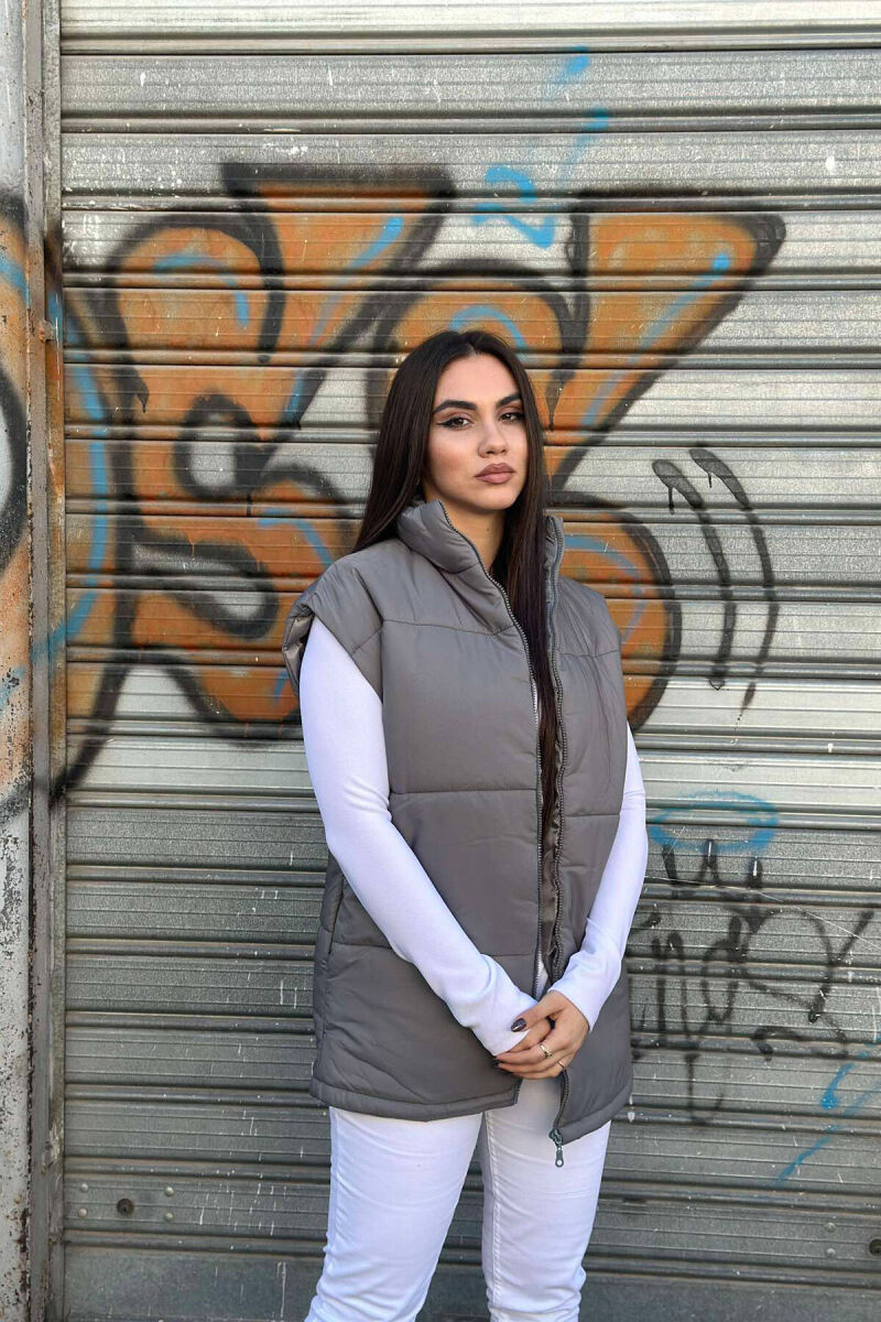 JELEK ME RRIP NJË NGJYRËSH PËR FEMRA NË NGJYRËN GRI - 3