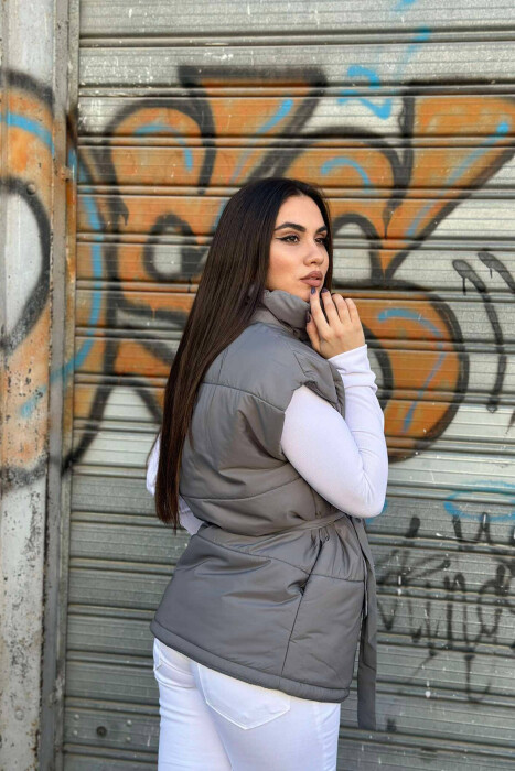 JELEK ME RRIP NJË NGJYRËSH PËR FEMRA NË NGJYRËN GRI - 4