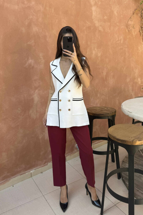 JELEK ME VIJA DHE ME KOPSA GOLD PËR FEMRA NË NGJYRËN E BARDHË - KLAUDIO FASHION