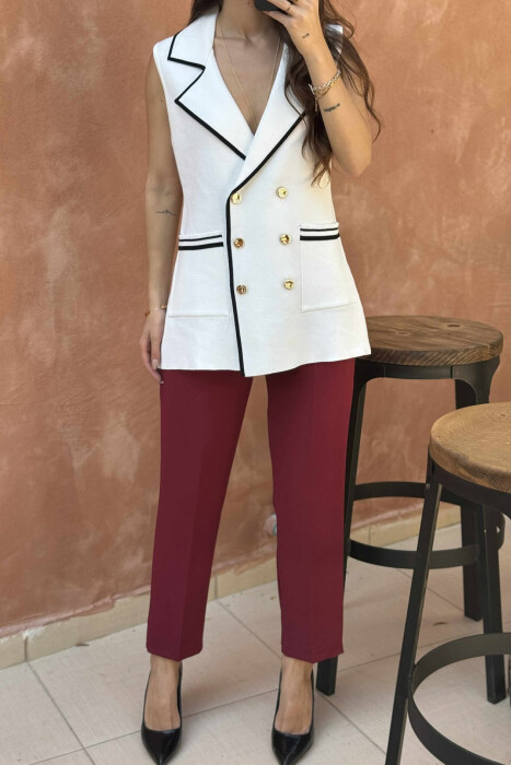 JELEK ME VIJA DHE ME KOPSA GOLD PËR FEMRA NË NGJYRËN E BARDHË - 3