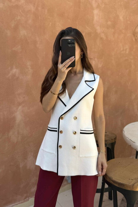 JELEK ME VIJA DHE ME KOPSA GOLD PËR FEMRA NË NGJYRËN E BARDHË - 4