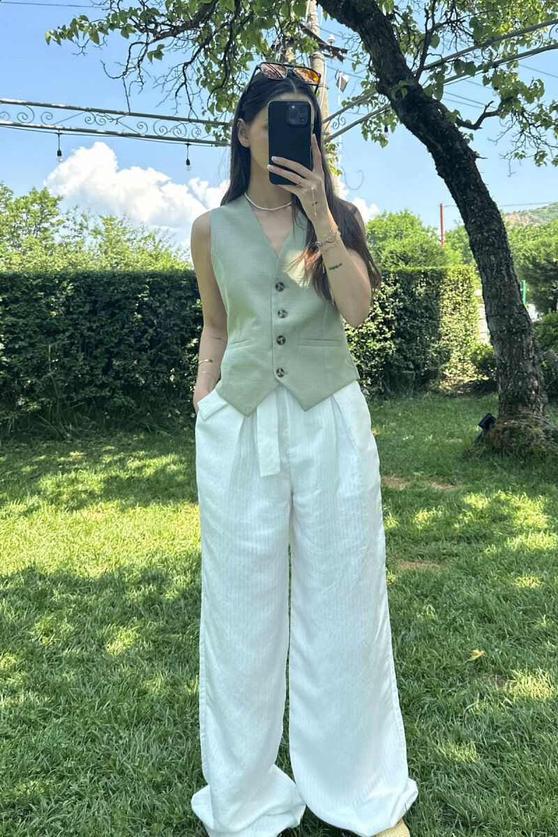 JELEK NJË NGJYRËSH ME BUTONA PËR FEMRA NË NGJYRËN MENTE - 4