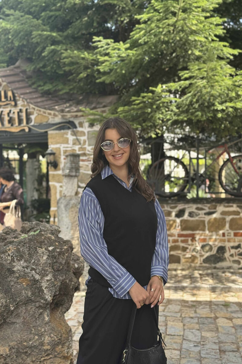 JELEK NJË NGJYRËSH ME JAKE V PËR FEMRA NË NGJYRË TË ZEZË - 3