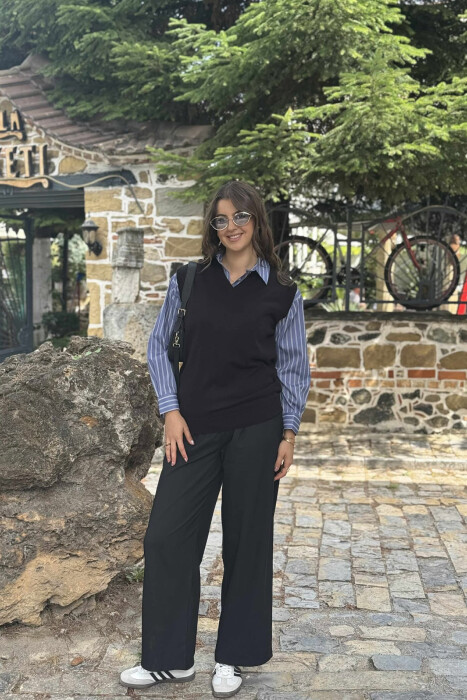 JELEK NJË NGJYRËSH ME JAKE V PËR FEMRA NË NGJYRË TË ZEZË - 4