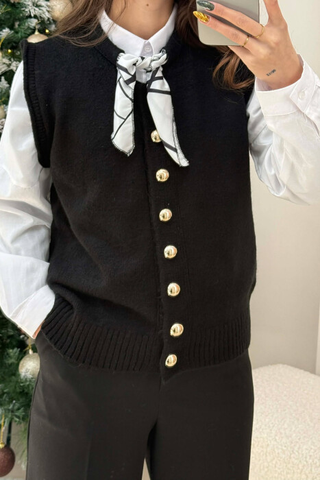 JELEK NJË NGJYRËSH PA MËNGË ME KOPSA PËR FEMRA NË NGJYRË TË ZEZË - 4