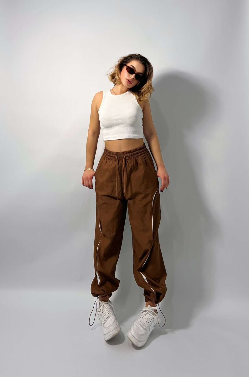 ONE COLOR JOGGING WOMEN SWEATPANTS BROWN/KAFE - 2
