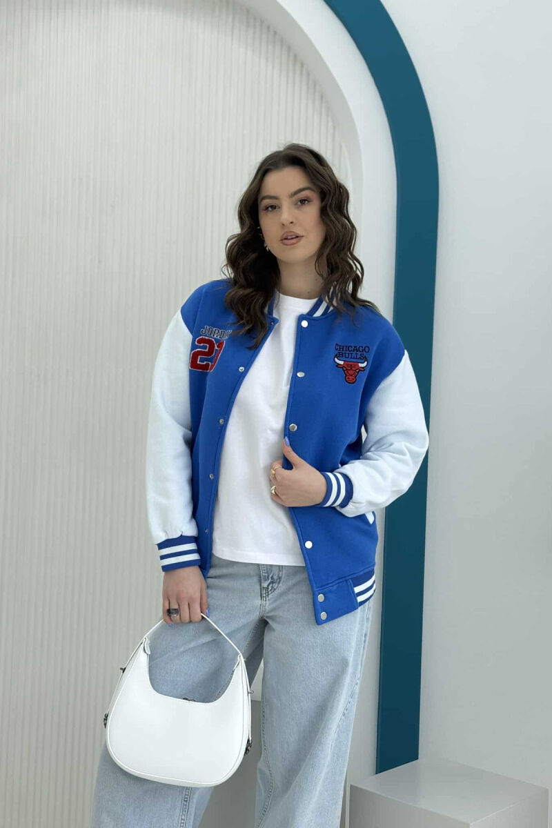 JORDAN 23 FLUFFY BOMBER WOMEN JACKET BLUE/BLU - 5