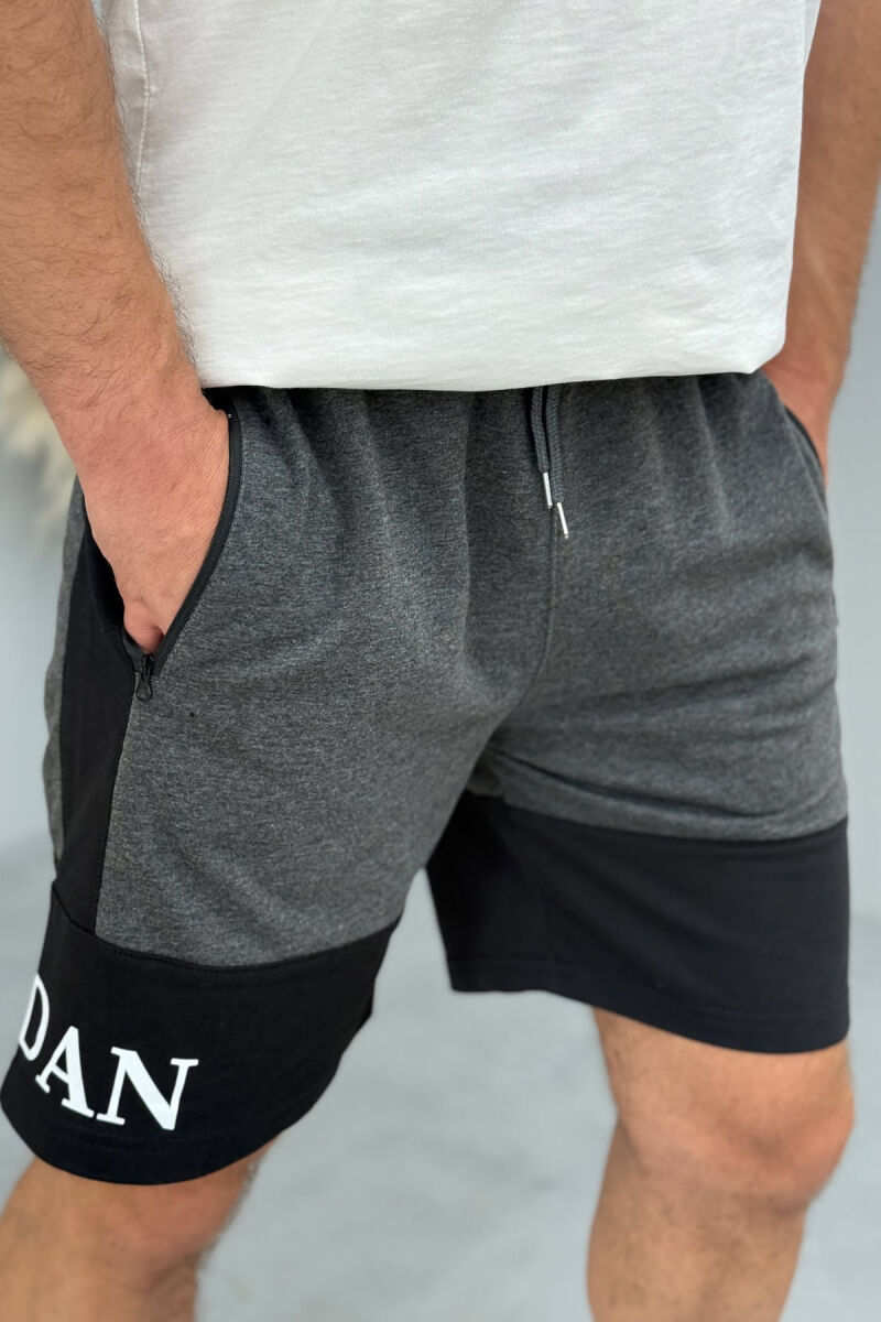 JORDAN SIDE WRITTING SHORT MEN SWEATPANTS DARK GREY/GEE - 2