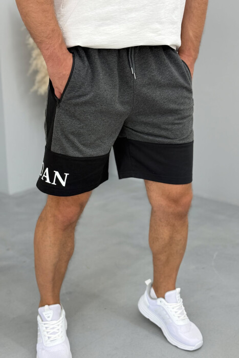 JORDAN SIDE WRITTING SHORT MEN SWEATPANTS DARK GREY/GEE - 4