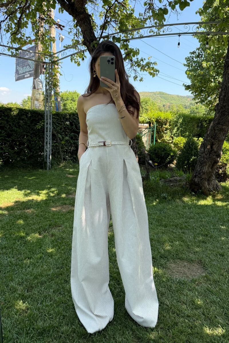 JUMPSUIT BUST ME DETAJIN E RRIPIT PËR FEMRA NË NGJYRËN BEZHË - 2