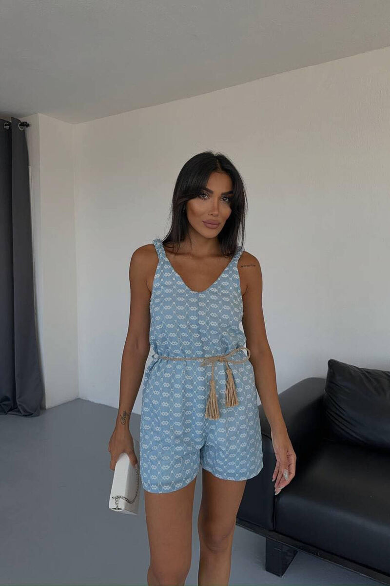 JUMPSUIT ME DETAJIN E LIDHSES PËR FEMRA NË NGJYRËN BABY BLU - 2