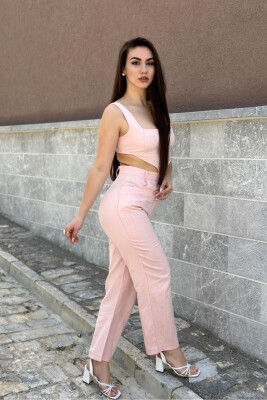 JUMPSUIT PËR FEMRA NË NGJYRËN PUDËR - 3