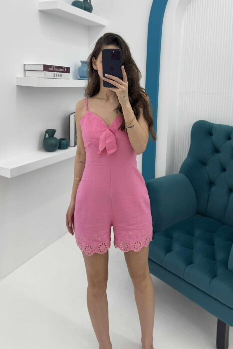 JUMPSUIT PËR FEMRA NË NGJYRËN ROZË - 2