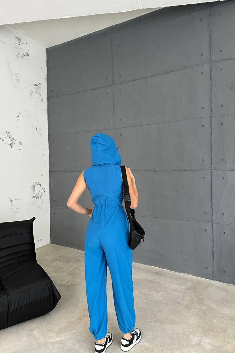 JUMPSUIT SPORTIV ME KAPUÇ PËR FEMRA NË NGJYRËN BLU - 3