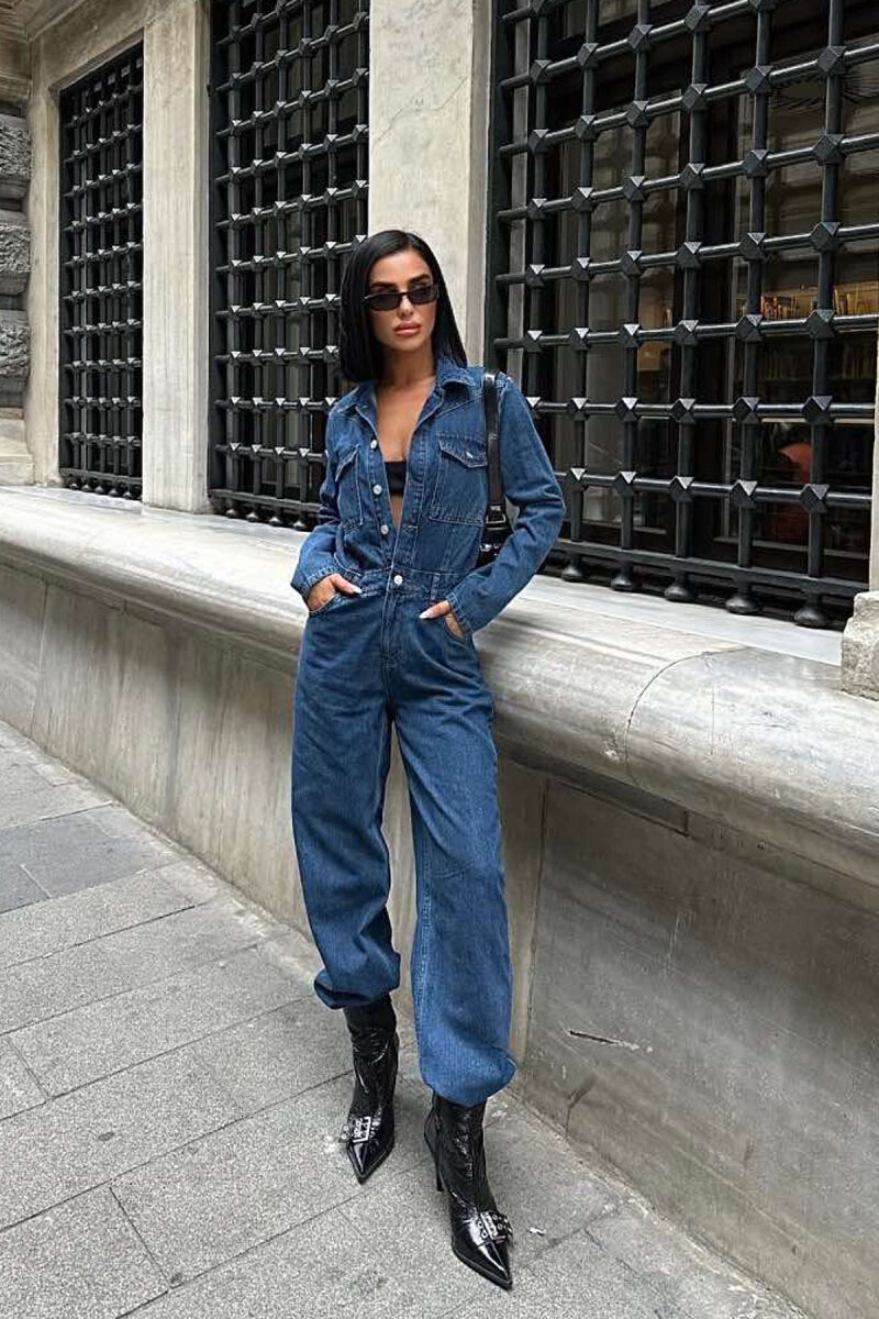 JUMPSUIT XHINS PËR FEMRA NGJYRË BLU - 3