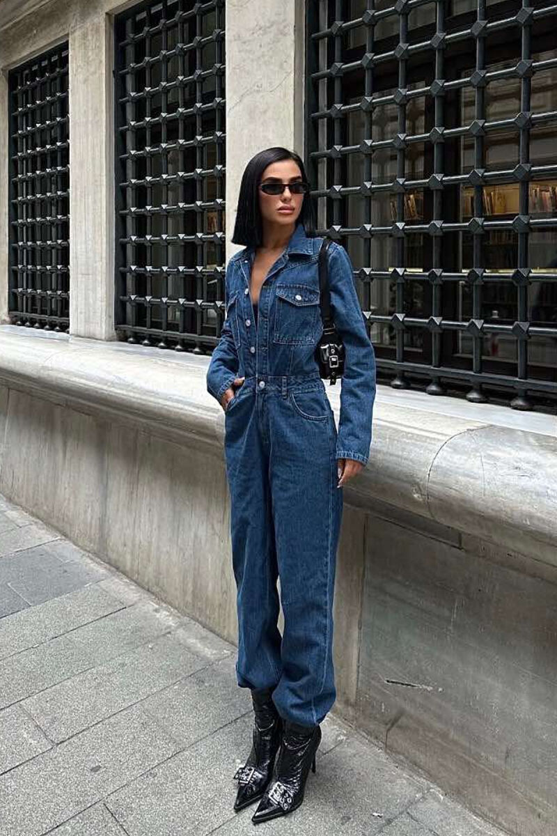 JUMPSUIT XHINS PËR FEMRA NGJYRË BLU - 4