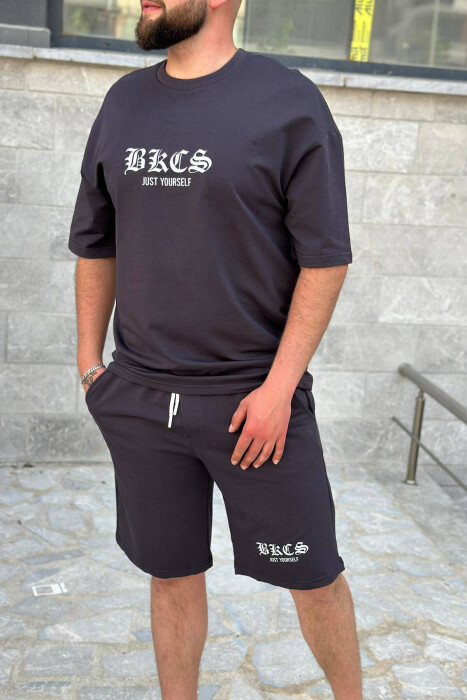 JUST YOURSELF ROUND NECK SIMPLE COTTON MEN SET BLACK/ E ZEZE - 2