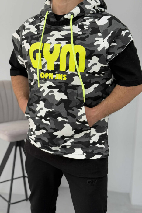 KANATIERE ME SHKRIM PËR MESHKUJ NË NGJYRËN GRI TË ERRËT - 2