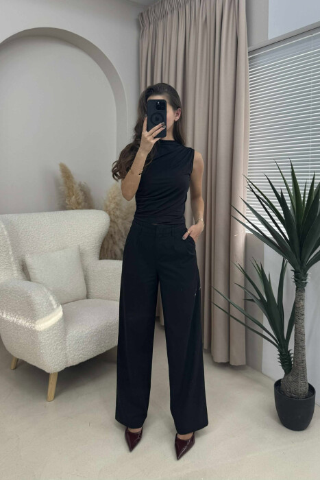 KANATJERE E THJESHTË NJË NGJYRËSHE PËR FEMRA NË NGJYRË TË ZEZË - 5