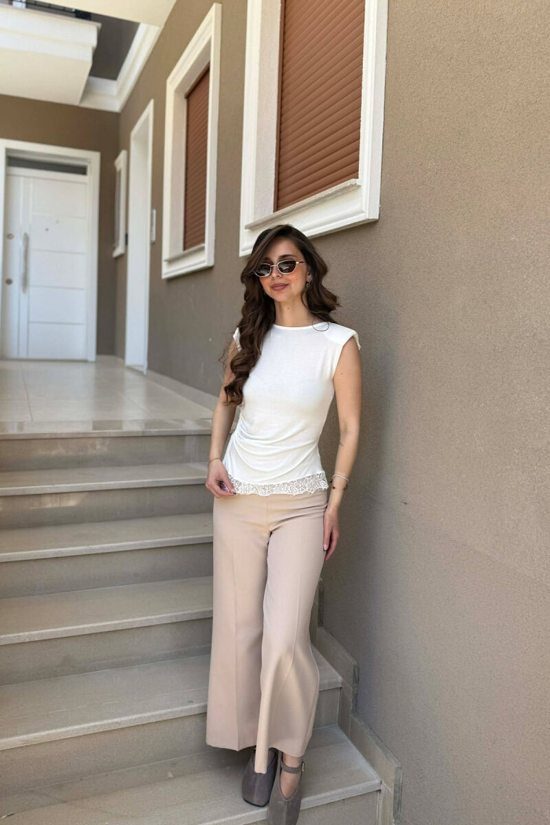 KANATJERE ME DETAJ DANTELLE PER FEMRA NE NGJYRE KREM - 2