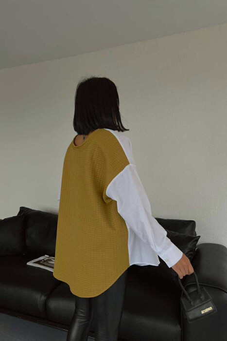 KËMISHË DY NGJYRËSHE ME DIZAJN PËR FEMRA NË NGJYRËN JESHILE+E BARDHË - 2