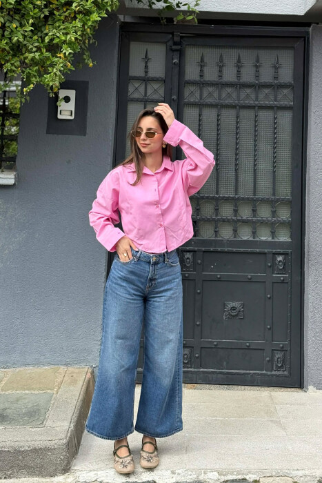 KEMISHE E SHKURTER PER FEMRA NE NGJYRE ROZE - 5