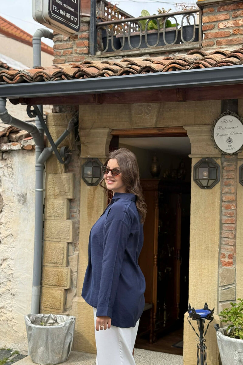 KEMISHE E THJESHTE NJE NGJYRESHE PER FEMRA NE NGJYRE BLU TE ERRET - 3