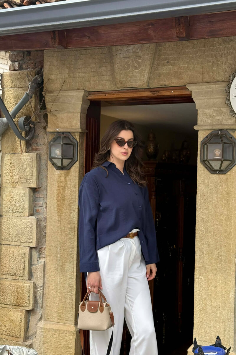 KEMISHE E THJESHTE NJE NGJYRESHE PER FEMRA NE NGJYRE BLU TE ERRET - 5