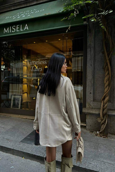 KEMISHE E THJESHTE NJE NGJYRESHE PER FEMRA NE NGJYRE KREM - 3