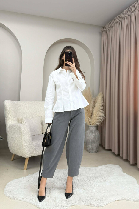 KEMISHE E THJESHTE NJE NGJYRESHE PER FEMRA NE NGJYRE TE BARDHE - KLAUDIO FASHION