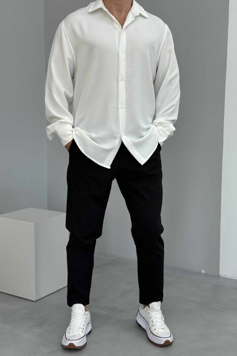 KËMISHË E THJESHTË NJË NGJYRËSHE PËR MESHKUJ NË NGJYRËN E BARDHË - KLAUDIO FASHION