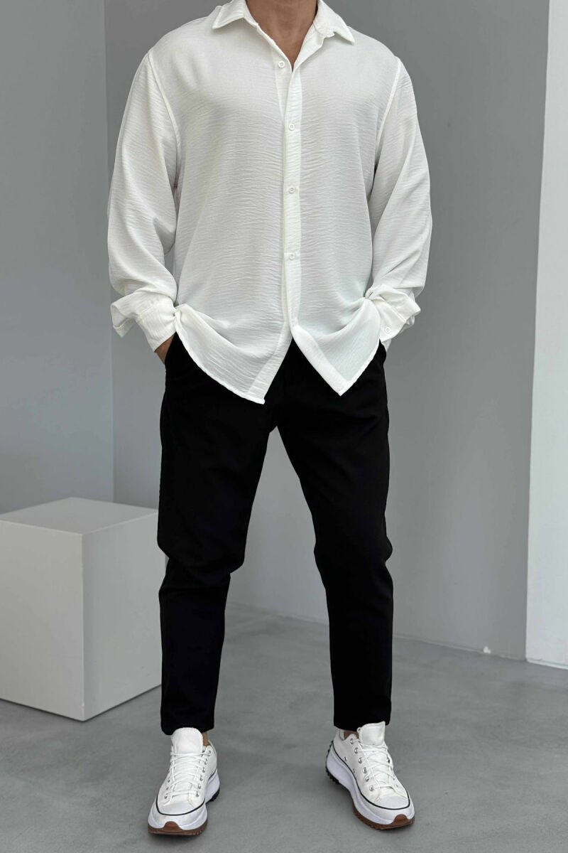 KËMISHË E THJESHTË NJË NGJYRËSHE PËR MESHKUJ NË NGJYRËN E BARDHË - 1