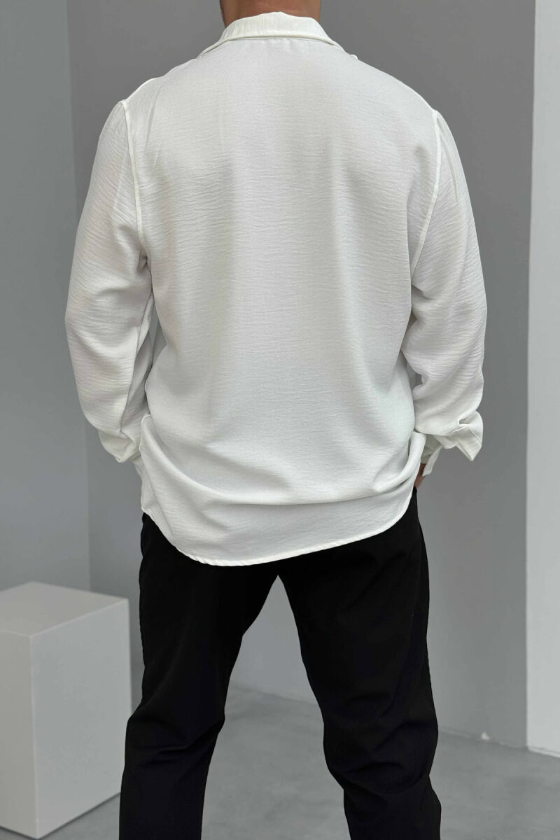 KËMISHË E THJESHTË NJË NGJYRËSHE PËR MESHKUJ NË NGJYRËN E BARDHË - 2