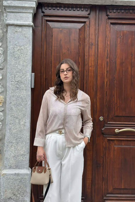 KEMISHE ELEGANTE ME PRINT MODERN PER FEMRA NE NGJYRE BEZHE - 1