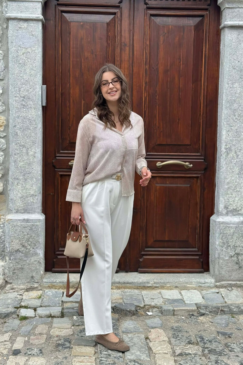 KEMISHE ELEGANTE ME PRINT MODERN PER FEMRA NE NGJYRE BEZHE - 2