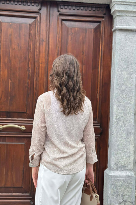 KEMISHE ELEGANTE ME PRINT MODERN PER FEMRA NE NGJYRE BEZHE - 4