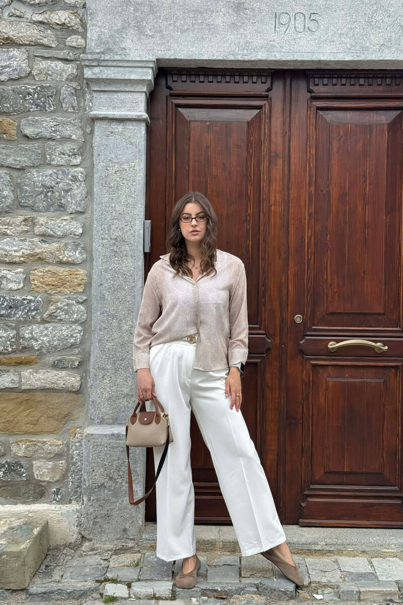 KEMISHE ELEGANTE ME PRINT MODERN PER FEMRA NE NGJYRE BEZHE - 6