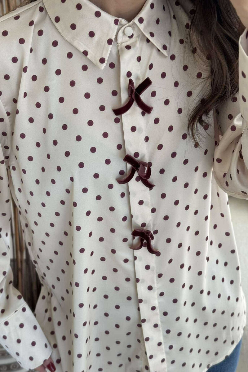 KËMISHË ME DETAJIN E FJONGOVE PËR FEMRA NË NGJYRËN KREM - 4