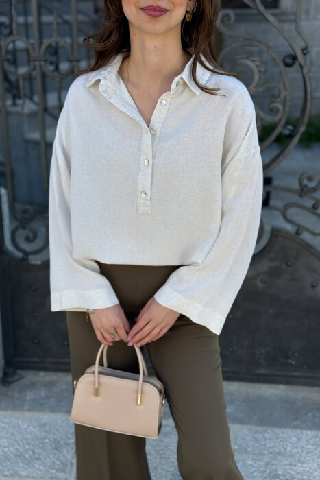 KEMISHE ME KOPSA PER FEMRA NE NGJYRE KREM - 6