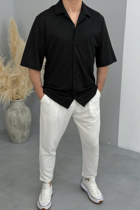 KËMISHË ME KOPSA PËR MESHKUJ NË NGJYRËN E ZEZË - 3