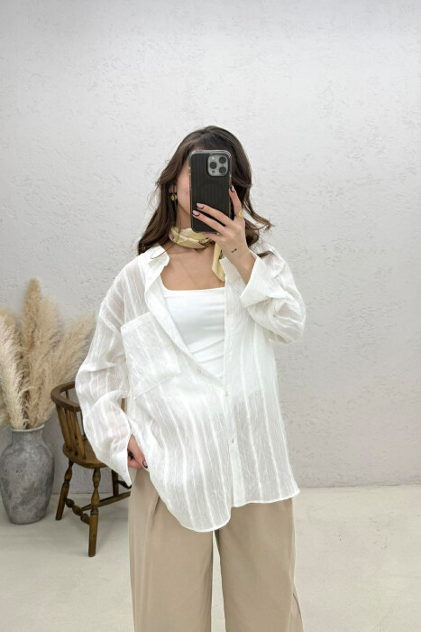 KEMISHE ME NJE XHEP PER FEMRA NE NGJYRE TE BARDHE - KLAUDIO FASHION