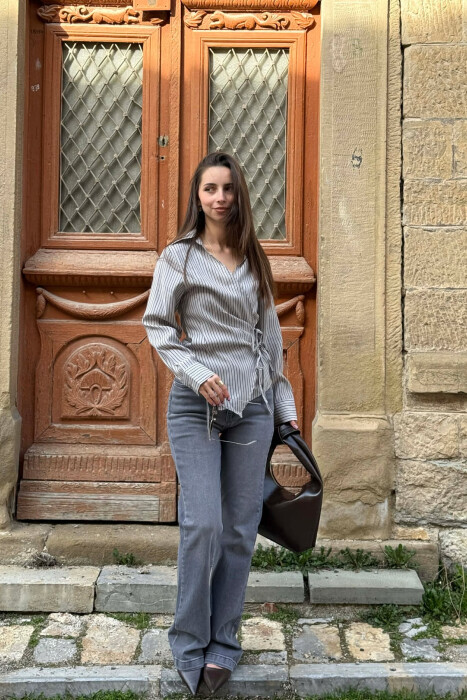 KEMISHE ME VIJA DHE LIDHESE PER FEMRA NE NGJYRE GRI - 6